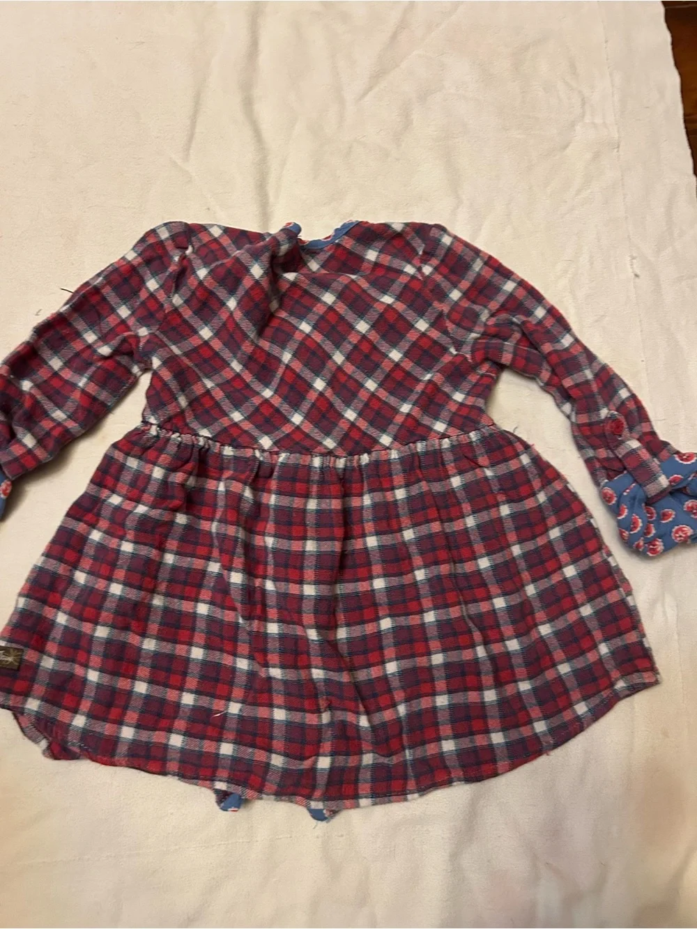 Matilda Jane Red and Blue Plaid Ruffle Front Button-Down Harper tunic flannel